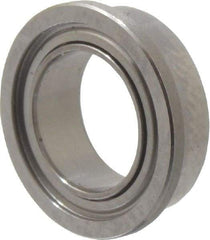 Value Collection - 1/4" Bore Diam, 3/8" OD, Double Shield Miniature Radial Ball Bearing - 1/8" Wide, With Flange, 1 Row, Round Bore, 33 Lb Static Capacity, 84 Lb Dynamic Capacity - Exact Industrial Supply
