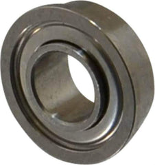 Value Collection - 3/16" Bore Diam, 3/8" OD, Double Shield Miniature Radial Ball Bearing - 1/8" Wide, With Flange, 1 Row, Round Bore, 56 Lb Static Capacity, 160 Lb Dynamic Capacity - Exact Industrial Supply