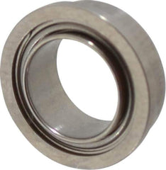 Value Collection - 1/4" Bore Diam, 3/8" OD, Double Shield Miniature Radial Ball Bearing - 1/8" Wide, With Flange, 1 Row, Round Bore, 33 Lb Static Capacity, 84 Lb Dynamic Capacity - Exact Industrial Supply