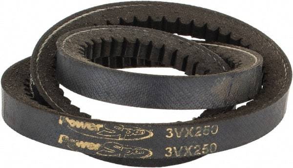 Value Collection - Section 3VX, 25" Outside Length, V-Belt - Neoprene Rubber, Narrow Cogged, No. 3VX250 - Exact Industrial Supply