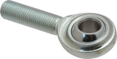 Made in USA - 7/16" ID, 1-1/8" Max OD, 6,402 Lb Max Static Cap, Plain Male Spherical Rod End - 7/16-20 RH, Steel with Steel Raceway - Exact Industrial Supply