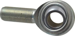 Made in USA - 3/4" ID, 1-3/4" Max OD, 14,290 Lb Max Static Cap, Plain Male Spherical Rod End - 3/4-16 RH, Steel with Steel Raceway - Exact Industrial Supply