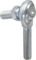 Made in USA - 5/16" ID, 7/8" Max OD, 3,600 Lb Max Static Cap, Male Spherical Rod End with Stud - 5/16-24 RH, Steel with Steel Raceway - Exact Industrial Supply