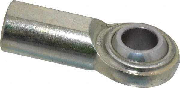 Made in USA - 3/4" ID, 1-3/4" Max OD, 14,290 Lb Max Static Cap, Plain Female Spherical Rod End - 3/4-16 RH, Steel with Steel Raceway - Exact Industrial Supply