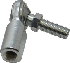 Made in USA - 3/8" ID, 1" Max OD, 5,100 Lb Max Static Cap, Female Spherical Rod End with Stud - 3/8-24 RH, Steel with Steel Raceway - Exact Industrial Supply