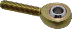 Made in USA - 5/16" ID, 7/8" Max OD, 2,796 Lb Max Static Cap, Plain Male Spherical Rod End - 5/16-24 RH, Steel with Bronze Raceway - Exact Industrial Supply