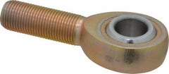 Made in USA - 5/8" ID, 1-1/2" Max OD, 7,400 Lb Max Static Cap, Plain Male Spherical Rod End - 5/8-18 RH, Steel with Bronze Raceway - Exact Industrial Supply