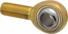 Made in USA - 3/4" ID, 1-3/4" Max OD, 11,550 Lb Max Static Cap, Plain Male Spherical Rod End - 3/4-16 RH, Steel with Bronze Raceway - Exact Industrial Supply