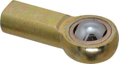 Made in USA - 3/16" ID, 5/8" Max OD, 1,624 Lb Max Static Cap, Plain Female Spherical Rod End - 10-32 RH, Steel with Bronze Raceway - Exact Industrial Supply