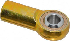 Made in USA - 7/16" ID, 1-1/8" Max OD, 4,300 Lb Max Static Cap, Plain Female Spherical Rod End - 7/16-20 RH, Steel with Bronze Raceway - Exact Industrial Supply