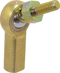 Made in USA - 3/16" ID, 5/8" Max OD, 1,624 Lb Max Static Cap, Female Spherical Rod End with Stud - 10-32 RH, Steel with Bronze Raceway - Exact Industrial Supply