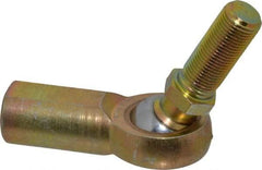 Made in USA - 5/8" ID, 1-1/2" Max OD, 7,400 Lb Max Static Cap, Female Spherical Rod End with Stud - 5/8-18 RH, Steel with Bronze Raceway - Exact Industrial Supply