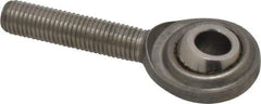 Made in USA - 5/16" ID, 7/8" Max OD, 2,050 Lb Max Static Cap, Plain Male Spherical Rod End - 5/16-24 RH, Stainless Steel with Stainless Steel Raceway - Exact Industrial Supply