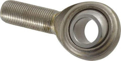 Made in USA - 3/4" ID, 1-3/4" Max OD, 7,512 Lb Max Static Cap, Plain Male Spherical Rod End - 3/4-16 RH, Stainless Steel with Stainless Steel Raceway - Exact Industrial Supply