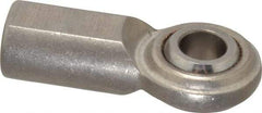 Made in USA - 1/2" ID, 1-5/16" Max OD, 4,720 Lb Max Static Cap, Plain Female Spherical Rod End - 1/2-20 RH, Stainless Steel with Stainless Steel Raceway - Exact Industrial Supply