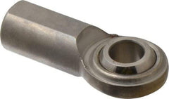Made in USA - 5/8" ID, 1-1/2" Max OD, 5,870 Lb Max Static Cap, Plain Female Spherical Rod End - 5/8-18 RH, Stainless Steel with Stainless Steel Raceway - Exact Industrial Supply