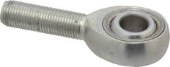 Made in USA - 1/2" ID, 1-5/16" Max OD, 16,242 Lb Max Static Cap, Plain Male Spherical Rod End - 1/2-20 RH, Alloy Steel with Steel Raceway - Exact Industrial Supply