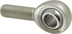 Made in USA - 5/8" ID, 1-1/2" Max OD, 17,959 Lb Max Static Cap, Plain Male Spherical Rod End - 5/8-18 RH, Alloy Steel with Steel Raceway - Exact Industrial Supply