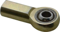 Made in USA - 1/4" ID, 3/4" Max OD, 6,195 Lb Max Static Cap, Plain Female Spherical Rod End - 1/4-28 RH, Alloy Steel with Steel Raceway - Exact Industrial Supply