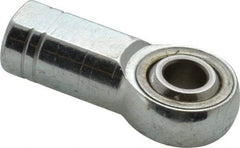 Made in USA - 3/8" ID, 1" Max OD, 9,550 Lb Max Static Cap, Plain Female Spherical Rod End - 3/8-24 RH, Alloy Steel with Steel Raceway - Exact Industrial Supply