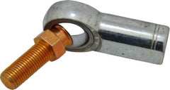 Made in USA - 3/8" ID, 1" Max OD, 9,550 Lb Max Static Cap, Female Spherical Rod End with Stud - 3/8-24 RH, Alloy Steel with Steel Raceway - Exact Industrial Supply