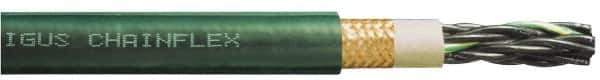 Igus - 17 AWG, 7 Strand, Green Machine Tool Wire - PVC, Flame, Oil and UV Resistant, 1 Ft. Long - Exact Industrial Supply