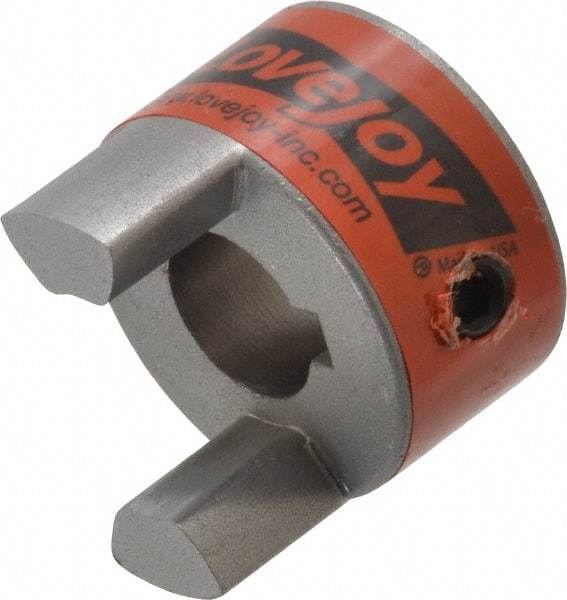 Lovejoy - 12mm Max Bore, 4mm x 1.8mm Keyway Width x Depth, Flexible Coupling Hub - 1.08" OD, 1.72" OAL, Sintered Iron, Order 2 Hubs & 1 Spider for Complete Coupling - Exact Industrial Supply