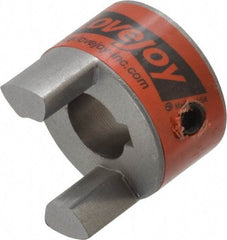 Lovejoy - 12mm Max Bore, 4mm x 1.8mm Keyway Width x Depth, Flexible Coupling Hub - 1.08" OD, 1.72" OAL, Sintered Iron, Order 2 Hubs & 1 Spider for Complete Coupling - Exact Industrial Supply