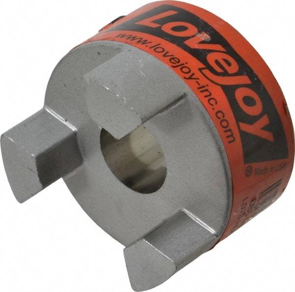 Lovejoy - 5/8" Max Bore Diam, 3/16" x 3/32" Keyway Width x Depth, Flexible Coupling Hub - 1-3/4" OD, 2.12" OAL, Sintered Iron, Order 2 Hubs & 1 Spider for Complete Coupling - Exact Industrial Supply