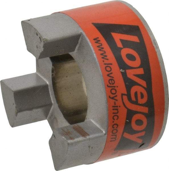 Lovejoy - 7/8" Max Bore Diam, 3/16" x 3/32" Keyway Width x Depth, Flexible Coupling Hub - 1-3/4" OD, 2.12" OAL, Sintered Iron, Order 2 Hubs & 1 Spider for Complete Coupling - Exact Industrial Supply