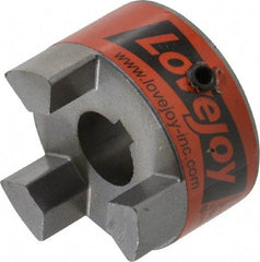 Lovejoy - 16mm Max Bore, 5mm x 2.3mm Keyway Width x Depth, Flexible Coupling Hub - 1-3/4" OD, 2.12" OAL, Sintered Iron, Order 2 Hubs & 1 Spider for Complete Coupling - Exact Industrial Supply