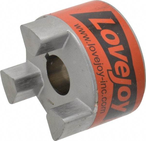 Lovejoy - 7/8" Max Bore Diam, 3/16" x 3/32" Keyway Width x Depth, Flexible Coupling Hub - 2.54" OD, 3-1/2" OAL, Sintered Iron, Order 2 Hubs & 1 Spider for Complete Coupling - Exact Industrial Supply