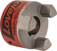 Lovejoy - 25mm Max Bore, 8mm x 3.3mm Keyway Width x Depth, Flexible Coupling Hub - 2.54" OD, 3-1/2" OAL, Sintered Iron, Order 2 Hubs & 1 Spider for Complete Coupling - Exact Industrial Supply