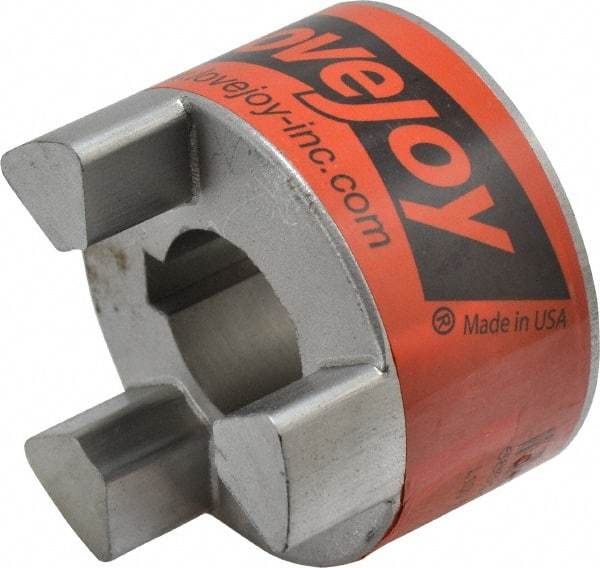 Lovejoy - 28mm Max Bore, 8mm x 3.3mm Keyway Width x Depth, Flexible Coupling Hub - 2.54" OD, 3-1/2" OAL, Sintered Iron, Order 2 Hubs & 1 Spider for Complete Coupling - Exact Industrial Supply