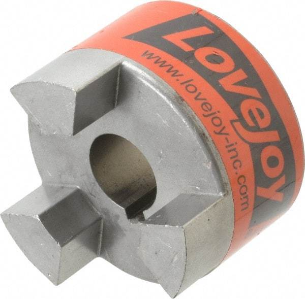Lovejoy - 28mm Max Bore, 8mm x 3.3mm Keyway Width x Depth, Flexible Coupling Hub - 3.31" OD, 4-1/4" OAL, Sintered Iron, Order 2 Hubs & 1 Spider for Complete Coupling - Exact Industrial Supply