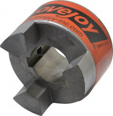 Lovejoy - 38mm Max Bore, 10mm x 3.3mm Keyway Width x Depth, Flexible Coupling Hub - 3.31" OD, 4-1/4" OAL, Sintered Iron, Order 2 Hubs & 1 Spider for Complete Coupling - Exact Industrial Supply