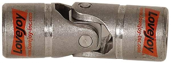 Lovejoy - 1" Bore Depth, 1,040 In/Lbs. Torque, D-Type Single Universal Joint - 1/2" Inside x 1" Outside Diam, 3-3/8" OAL - Exact Industrial Supply