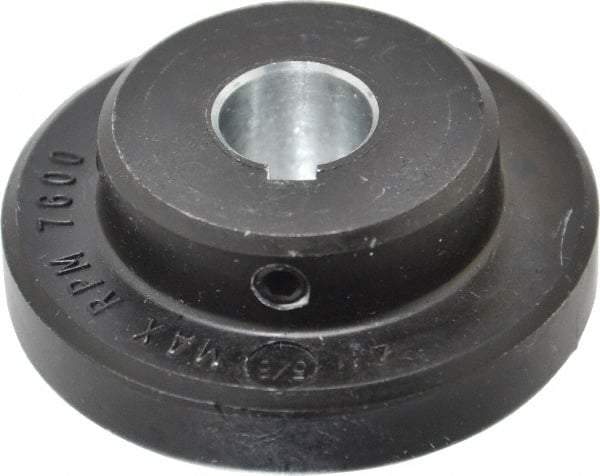 Lovejoy - 5/8" Max Bore Diam, 3/16" x 3/32" Keyway Width x Depth, Flexible Coupling Hub - 2.046" OD, 2.38" OAL, Cast Iron - Exact Industrial Supply