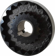 Lovejoy - 1-1/8" Max Bore Diam, 1/4" x 1/8" Keyway Width x Depth, Flexible Coupling Hub - 4" OD, 3-1/2" OAL, Cast Iron - Exact Industrial Supply