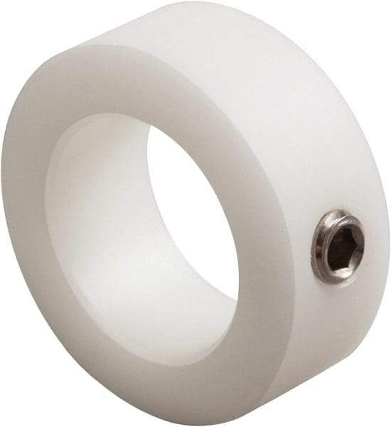 Climax Metal Products - 7/8" Bore, Nylon, Set Screw Shaft Collar - 1-3/8" Outside Diam, 9/16" Wide - Exact Industrial Supply