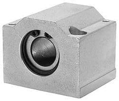 Pacific Bearing - 16mm ID, 43mm OAL x 42mm OAH Closed Single Pillow Block - 21mm Base-to-Ctr Ht - Exact Industrial Supply