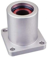 Pacific Bearing - 1" ID, 2.812" OAL x 2-3/4" OAH 4-Bolt Flange Mounted Bearing - 1,905 Lb Static Cap, 2-1/8" Btw Mnt Hole Ctrs, Aluminum - Exact Industrial Supply