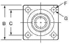 Pacific Bearing - 1" ID, 2-3/4" OAW x 2.812" OALFlange Mounted Bearing - 1,905 Lb Static Cap - Exact Industrial Supply