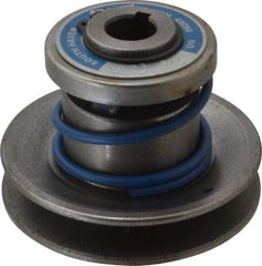 Lovejoy - 1.62" Min Pitch, 2.81" Long, 3.13" Max Diam, Spring Loaded Variable Speed Pulley - 3.38" Outside Diam, 5/8" Inside Diam, 0.333 Hp at 1750 RPM, 1/4 Hp at 1150 RPM - Exact Industrial Supply