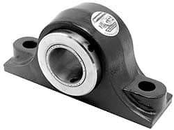 Browning - 1-3/16" ID, 6-3/8" OALType E Nonexpansion Pillow Block - 1-1/2" Base-to-Ctr Ht, Cast Iron - Exact Industrial Supply