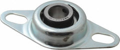 Value Collection - 5/8" ID, 1.126" OAL x 4" OAH 2-Bolt Flange - 1,060 Lb Static Cap, 2,110 Lb Dyn Cap, 3" Btw Mnt Hole Ctrs, Stamped Steel Rubber Mount - Exact Industrial Supply