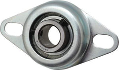 Value Collection - 3/4" ID, 1.2205" OAL x 4-1/2" OAH 2-Bolt Flange - 1,650 Lb Static Cap, 2,830 Lb Dyn Cap, 3-3/8" Btw Mnt Hole Ctrs, Stamped Steel Rubber Mount - Exact Industrial Supply