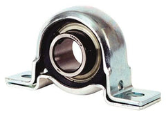 Value Collection - 7/8" ID, 4.5937" OAL x 2-5/8" OAH Pillow Block - 1,740 Lb Static Cap, 3,100 Lb Dyn Cap, 3-3/4" Btw Mnt Hole Ctrs, 1-5/16" Base-to-Ctr Ht, Stamped Steel Rubber Mount - Exact Industrial Supply
