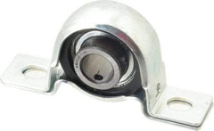 Value Collection - 5/8" ID, 3.8437" OAL x 2" OAH Pillow Block - 1,060 Lb Static Cap, 2,110 Lb Dyn Cap, 2.9843" Btw Mnt Hole Ctrs, 1" Base-to-Ctr Ht, Stamped Steel Rubber Mount - Exact Industrial Supply