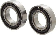 Nachi - 25mm Bore Diam, 47mm OD, Open Angular Contact Radial Ball Bearing - 12mm Wide, 1 Row, Round Bore, 17,300 Nm Static Capacity, 21,000 Nm Dynamic Capacity - Exact Industrial Supply